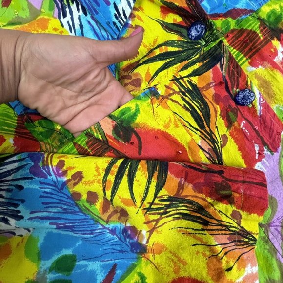 VTG‎ Life Style Art To Wear Jacket Blazer Women’s 2X Glass Buttons Sequins EUC - Picture 11 of 12